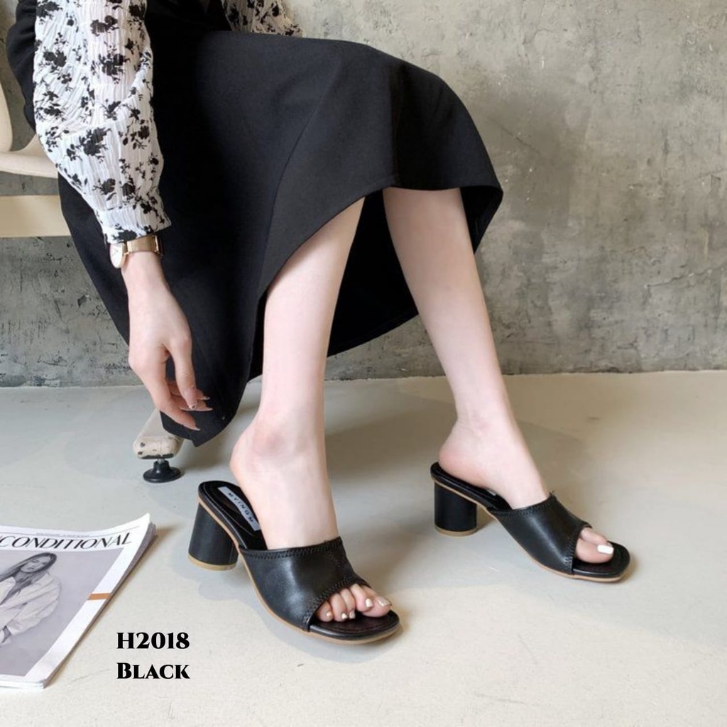 RESTOCK WYN HIGH HEELS SELOP FASHION KOREA H2018