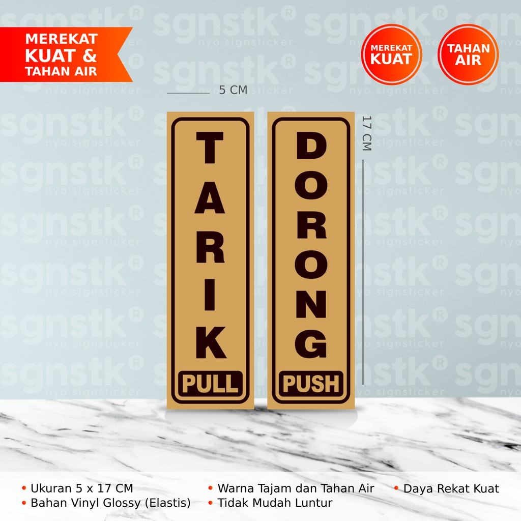 

STIKER STICKER PINTU TARIK DORONG GOLD 5000 /SET