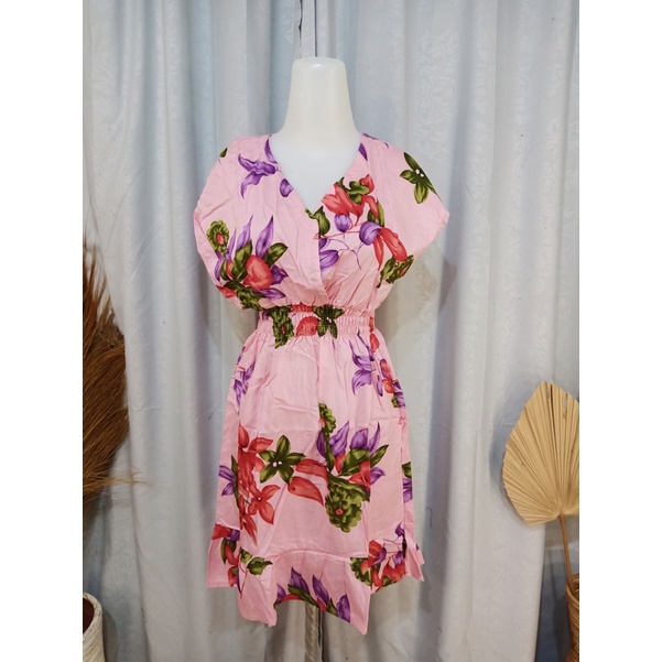 DASTER MINI MOZA RAMPEL BUSUI FRIENDLY MOTIF-Daun Bunga Pink