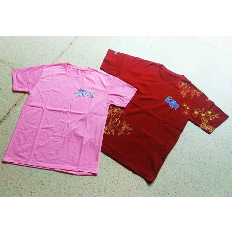 BAJU ATASAN KAOS DEWASA PINK & MAROON SABLON SOKLIN