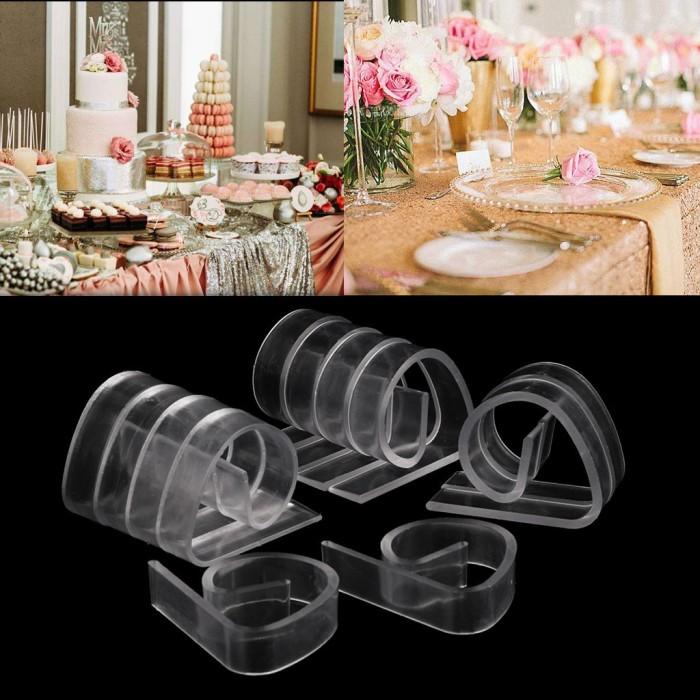 

12Pcs Klip Penjepit Taplak Meja Bahan Plastik Bening Untuk Piknik