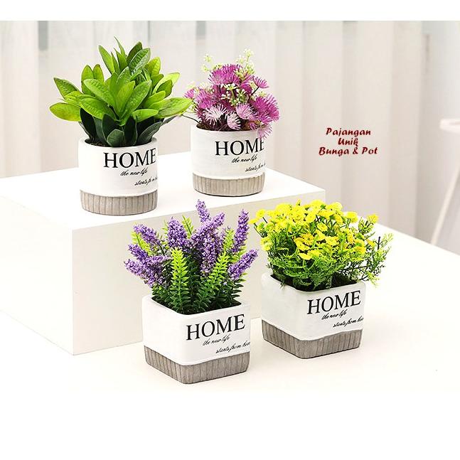 COD●➤ HOME Pajaangan Unik Bunga dan Pot bunga plastik dekorasi rumah ۝❡