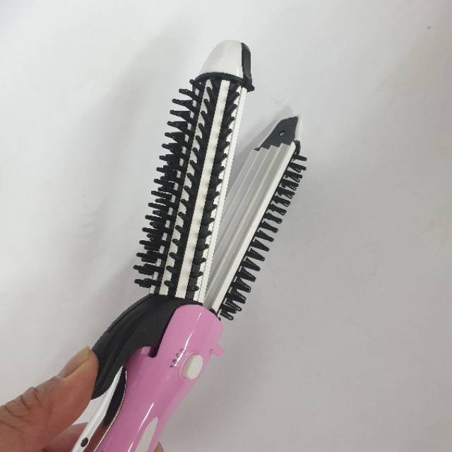 Catok Rambut 3in1 Gowei Bagus Alat Catokan Lurus Rebonding Gerigi Baba Curler Keriting GW-761