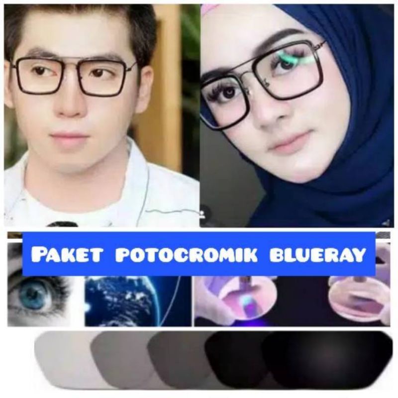 kacamata lensa photocromic antiradiasi boleh pilih yang blueray bisa normal minus plus cilinder tergantung permintaan sampai minus 5 cyl 2 harga masih sama tulis saja pesanan kaka di catatan saat order free box lap cairan pembersih kode 16006