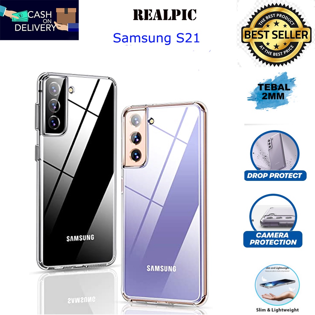 Case Samsung Galaxy S21 Casing Clear HD KETEBALAN 2MM BENING TRANSPARAN TPU Premium Softcase