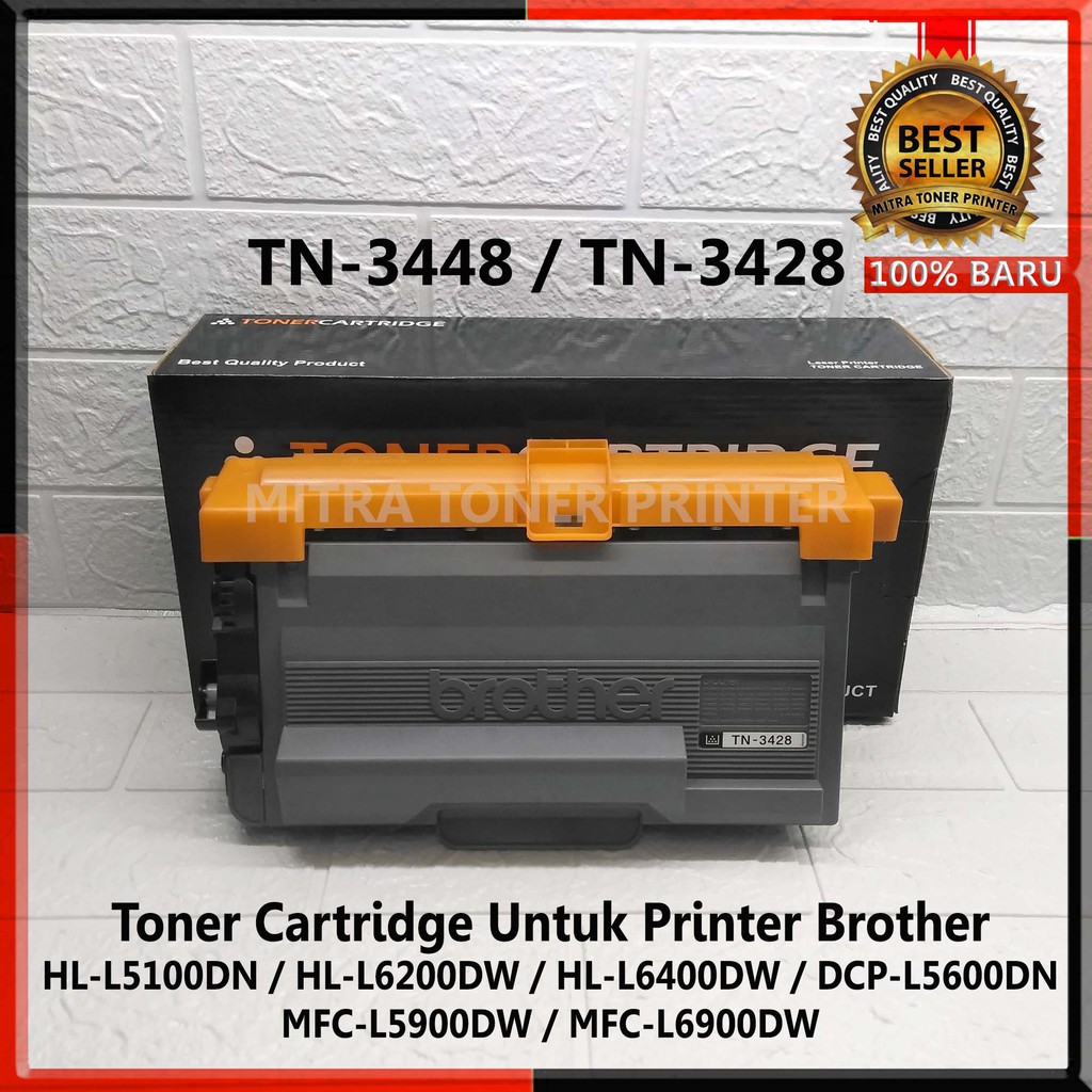 Satu set toner + unit drum Laser printer HL-L5100DN, HL-L6200DW, HL-L6400DW, DCP-L5600, 5900. toner cartridge TN3448 + Unit drum DR 3455