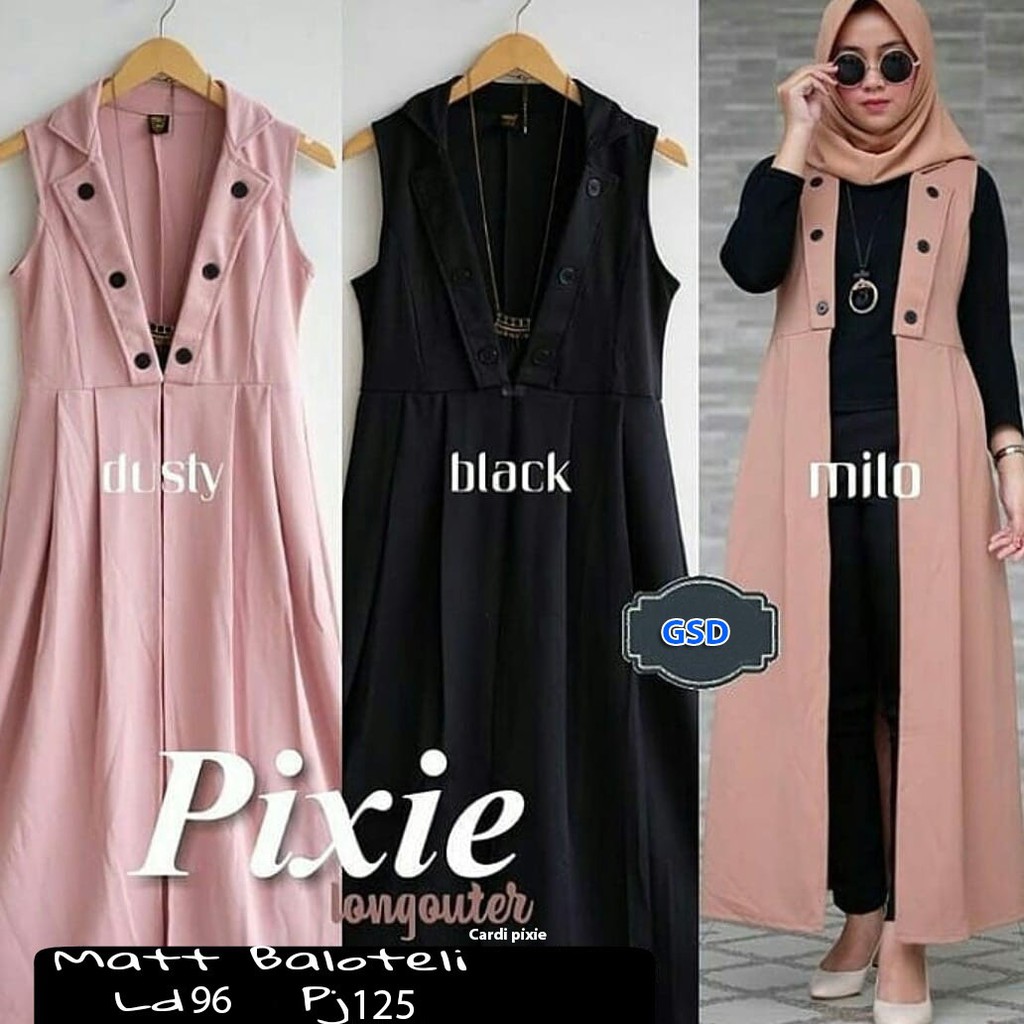 Long outer pixie/cardi pixie/cardigan wanita/long cardigan/long cardigan pixie/cardigan panjang