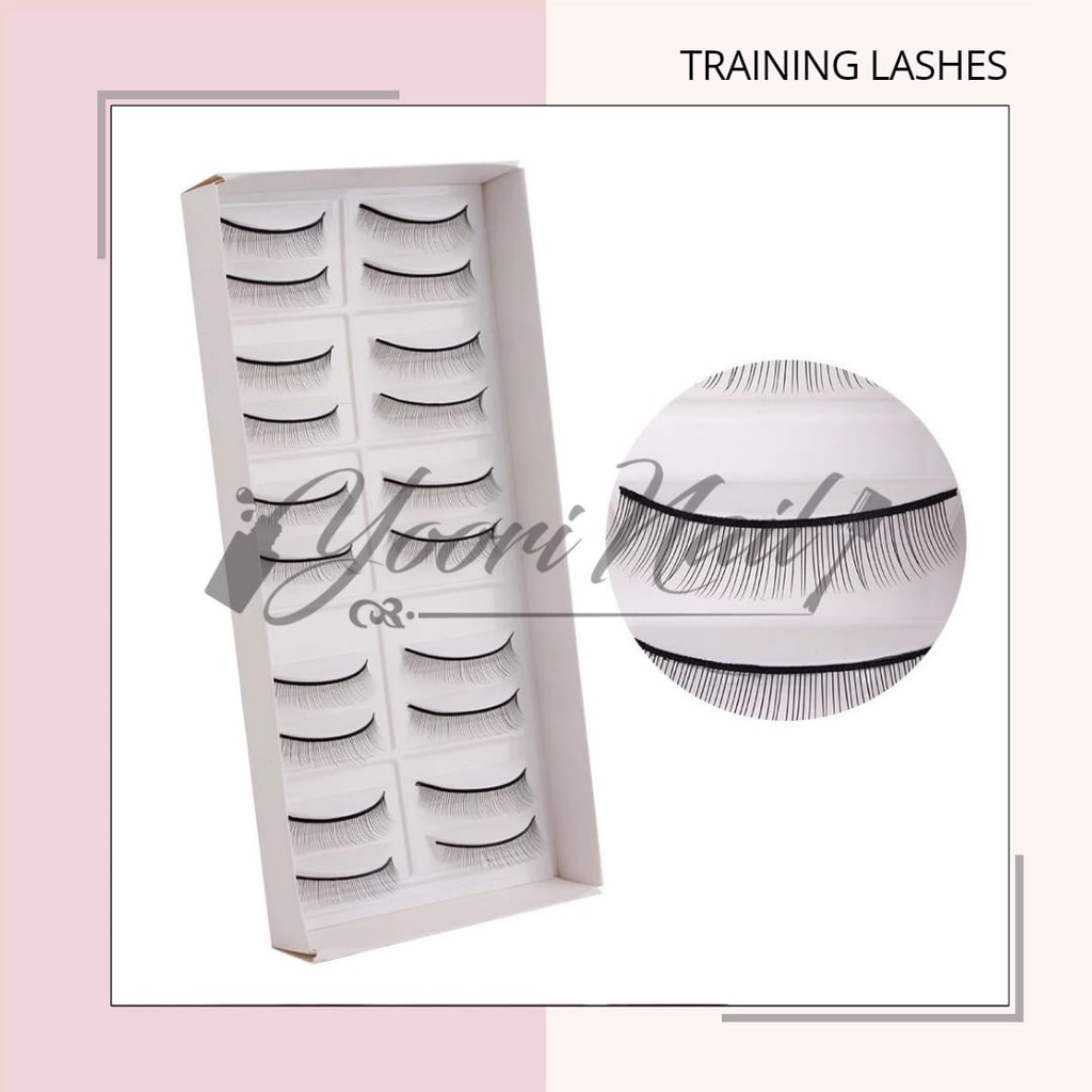 Training lashes set 10 pair bulumata palsu latihan eyelash extension training