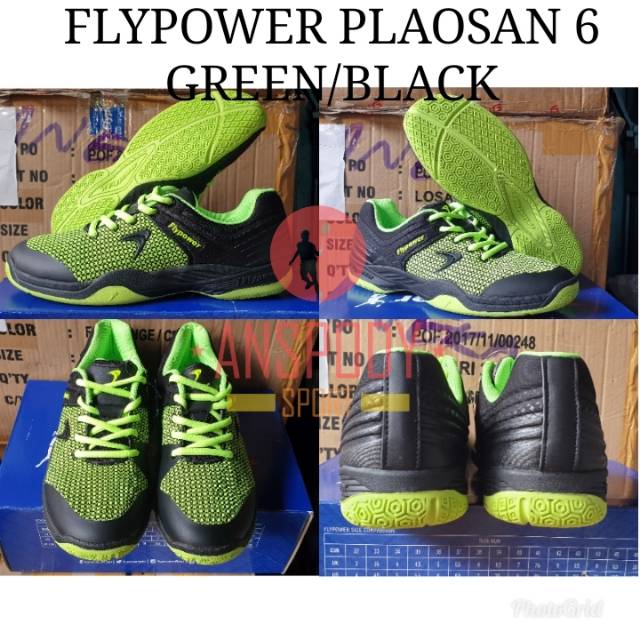 SEPATU BADMINTON FLYPOWER PLAOSAN 6 GREEN/BLACK