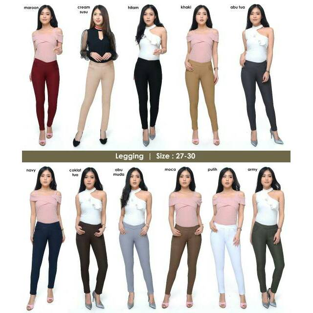 CELANA PANJANG LEGGING SUPER STRETCH 27-30