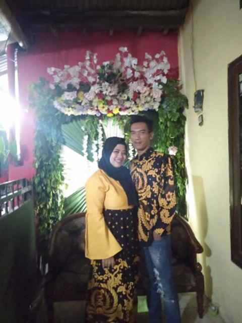 (promo Lebaran) Maura Couple - Sania Ruffle Batik Couple Ori Ndoro Jowi Dnt Garansi Termurah Shopee-