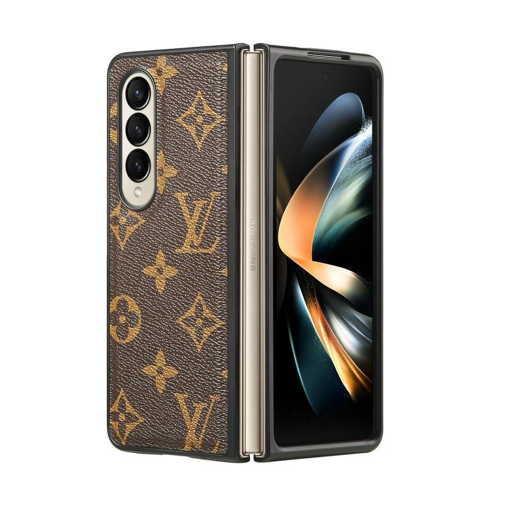 Hard Case Ultra Motif LV Kulit Sapi For Samsung Galaxy Z Fold 3 Z Fold 4 Z Fold 5 Original