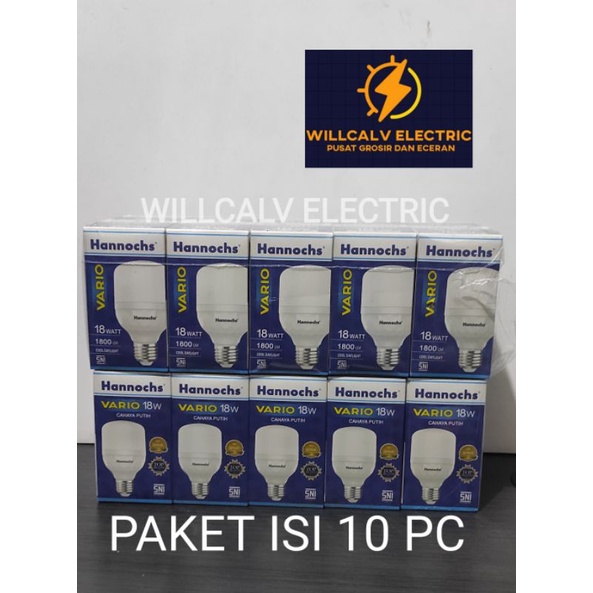 PAKET ISI 10 PC HANNOCHS VARIO 18W 18 WATT CAHAYA PUTIH / LAMPU LED HANNOCHS VARIO 18W 18 WATT 6500K