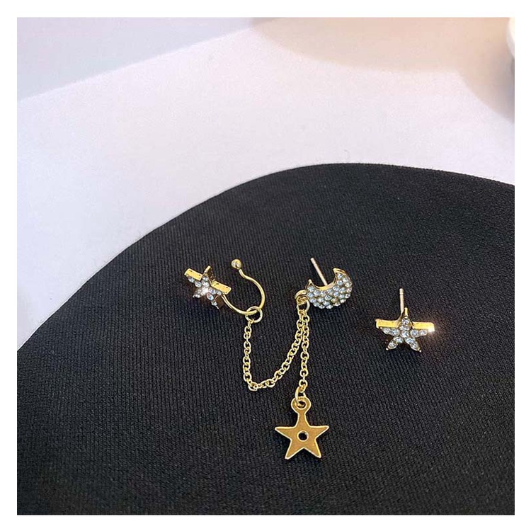 Korean Temperament Star Ear Bone Clip Earrings Fashion Niche Personality Earrings S925 Silver Needle For women Jewelry