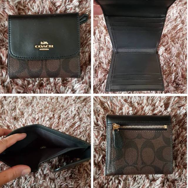 Dompet Coach Ori. Coach Small Wallet Sign Maho
