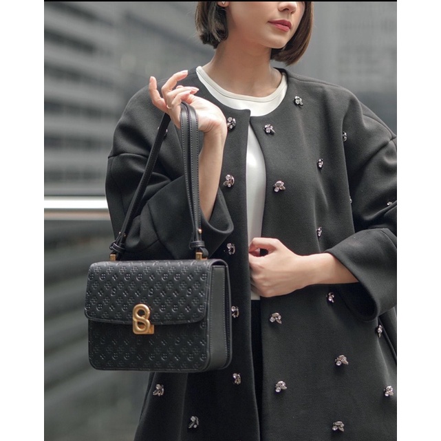The Audrey Monogram Bag Black Small