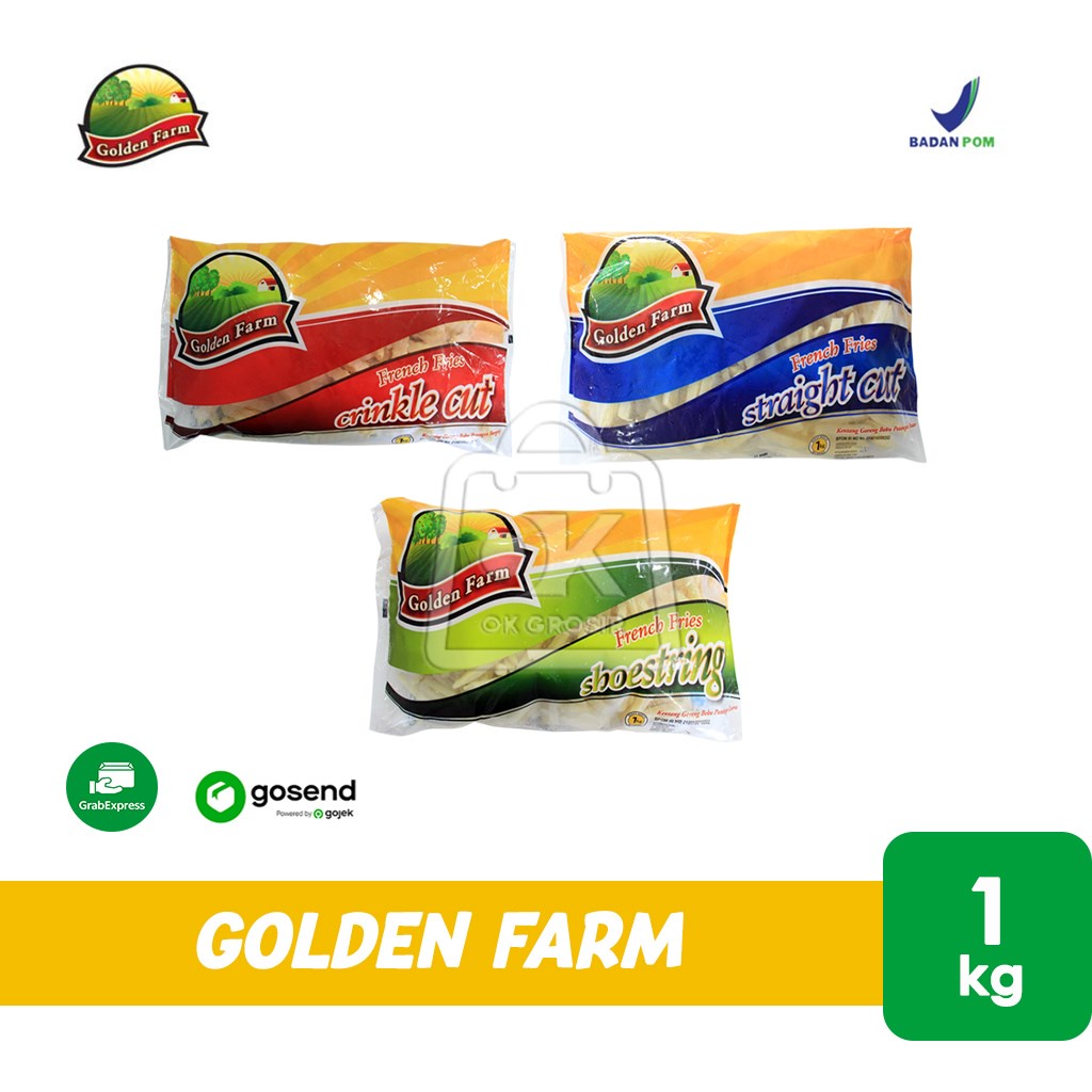 

Golden Farm French Fries / Kentang Frozen 1kg (KHUSUS INSTANT)