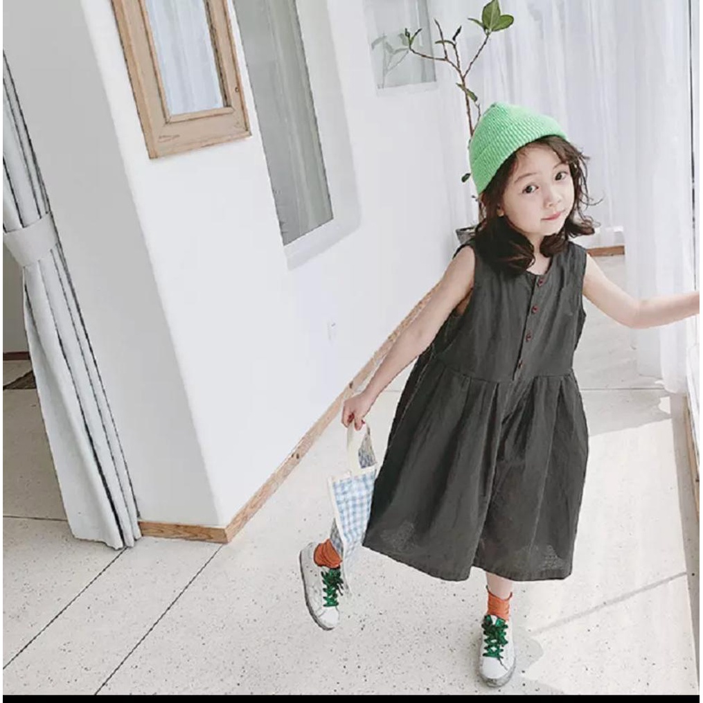 Zahra Jumpsuit Anak Perempuan Elena Bahan Katun | Pakaian Anak Kekinian Umur 1-5 Tahun