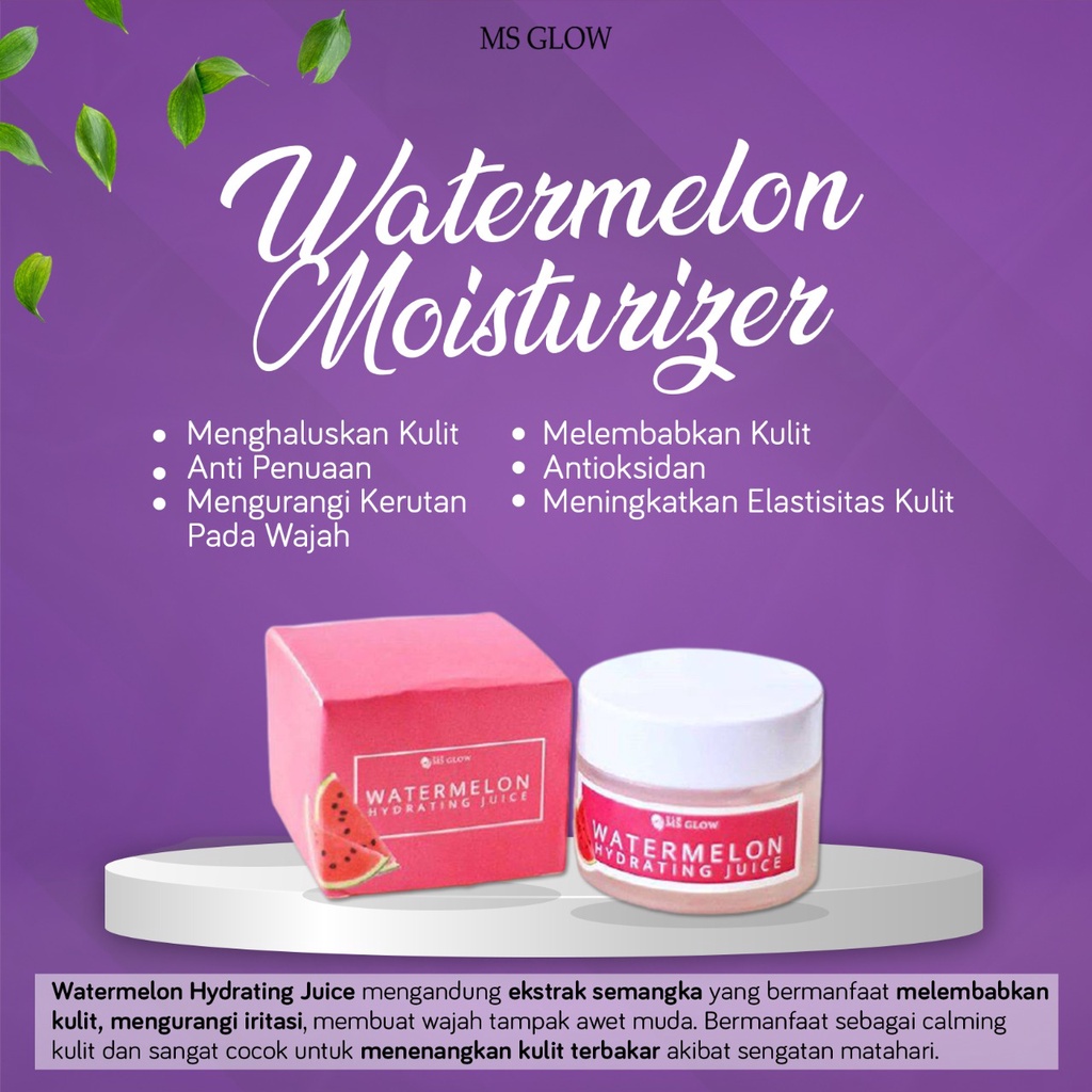 MS GLOW WATERMELON MOISTURIZER ORIGINAL 100% PELEMBAB WAJAH MS GLOW