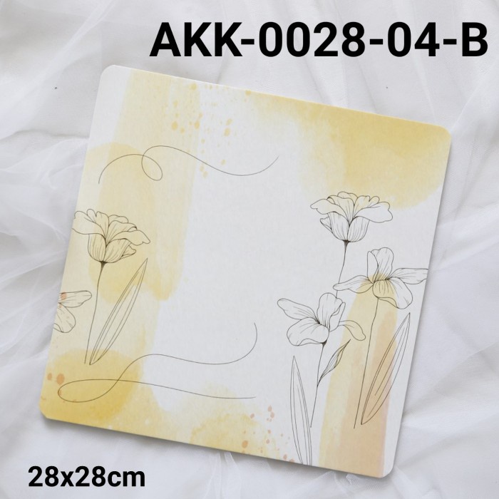 

GR-AKK-0028-04 CAKE BOARD TATAKAN ALAS KUE KOTAK 28CM BUNGA WATERCOLOR BERKUALITAS TINGGI