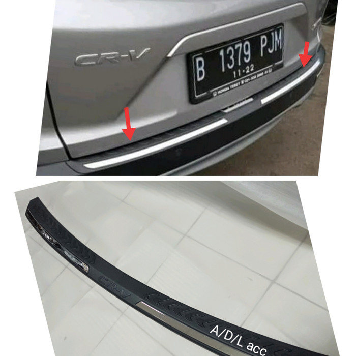 sill plate silplate pintu belakang bagasi honda all new crv turbo 1.5 hitam kombinasi chrome 2018 2019 2020 2021 2022 2023