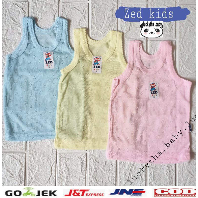 3pcs_ Zed kids singlet bayi &amp; anak size 0-12 tahun / kaos kutang bayi / kaos dalam Zed kids