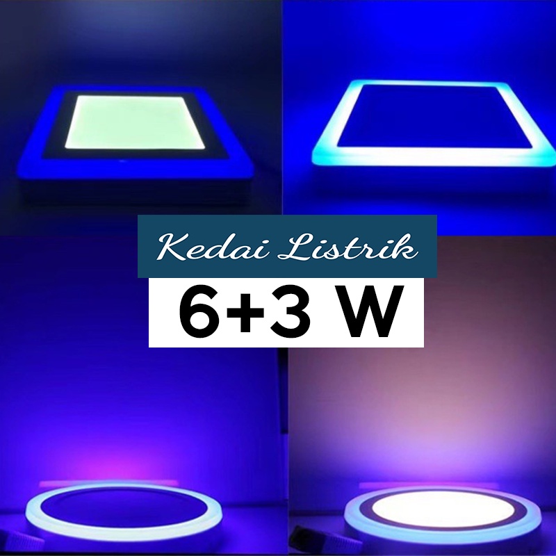 Jual DOWNLIGHT PLAFON LED PANEL OB OUTBOW DUA WARNA 6W+3W BULAT DAN ...