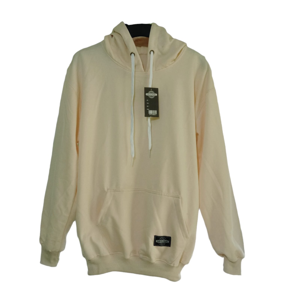 Hoodie Polos Cream Sweater Jumper Hoodie Wanita Pria Warna Krem