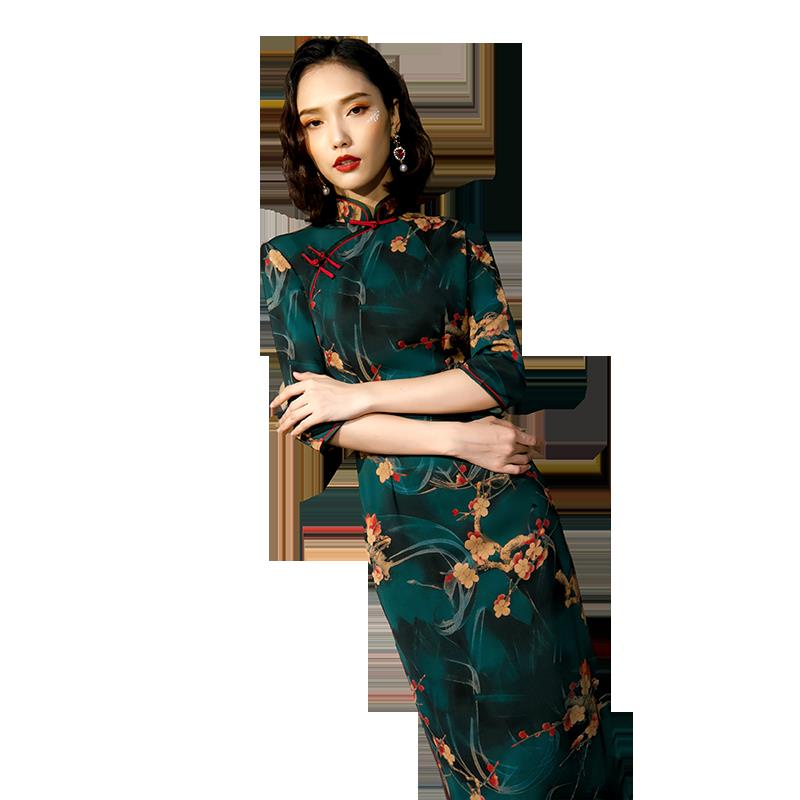 Improved cheongsam dress girl old Shanghai retro Republic of China celebrity temperament elegant sho