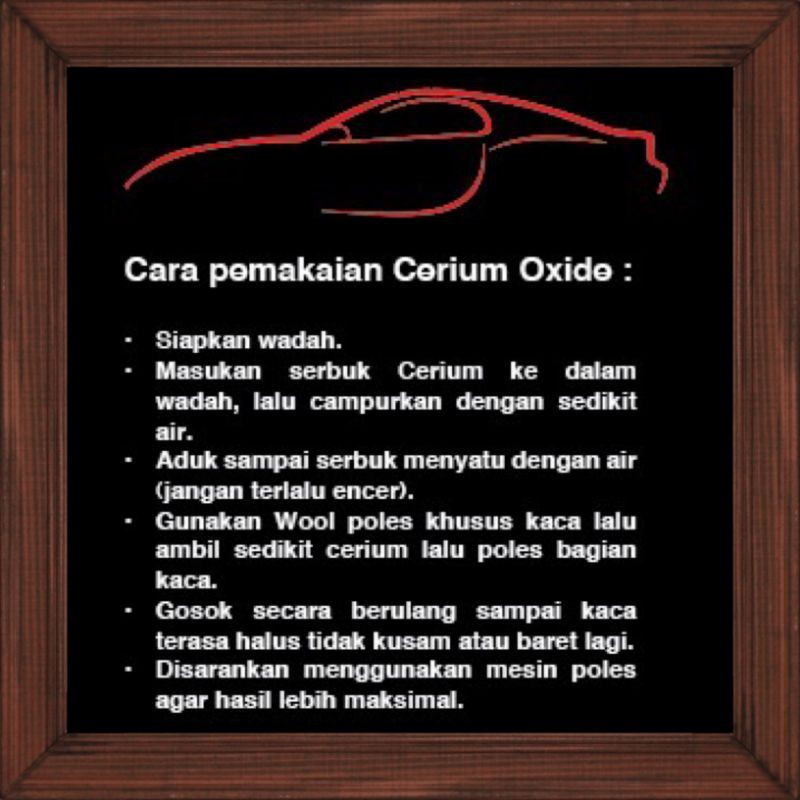 Cerium Oxide Poles Kaca Mobil Penghilang Baret Dan Jamur