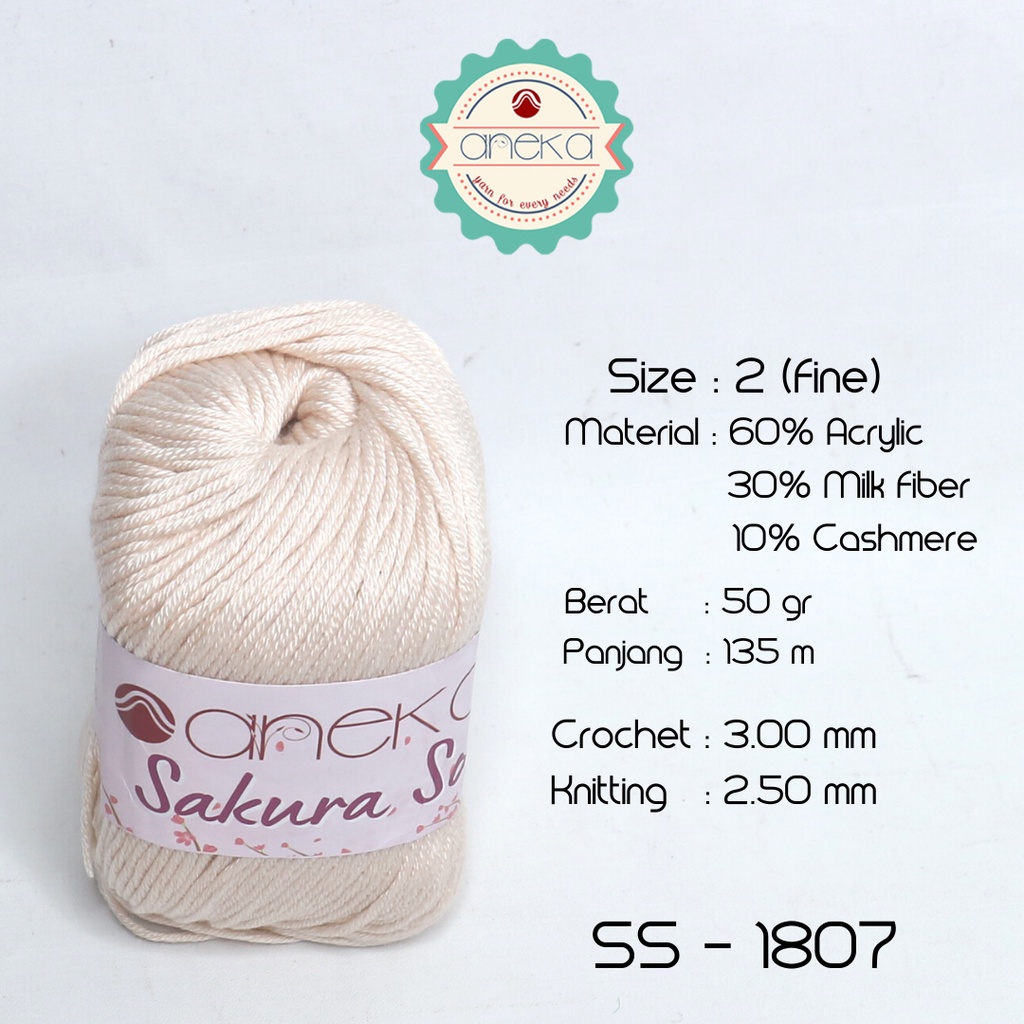 Benang Rajut Sakura Soft / Silk Cotton Milk Cotton Yarn - 1807