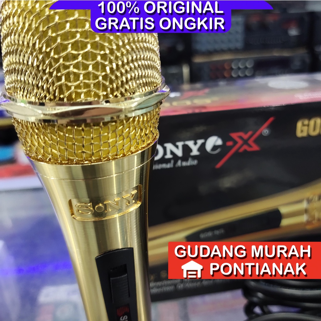 MIC SONY ORIGINAL ASLI SN 909 BODY GOLD EDITION MICROPHONE KABEL MIC KARAOKE