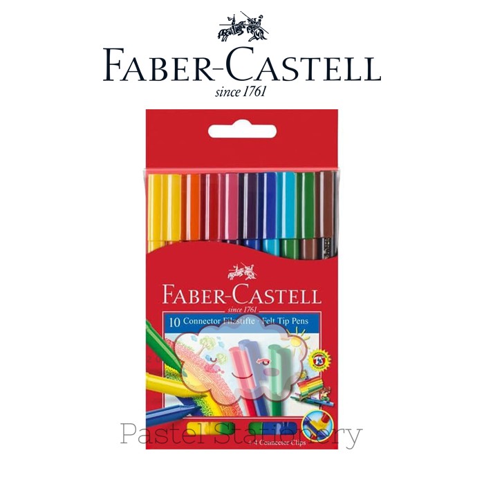 

Connector Pen Marker 10 Colors Faber-Castell - Spidol Warna Set Isi 10