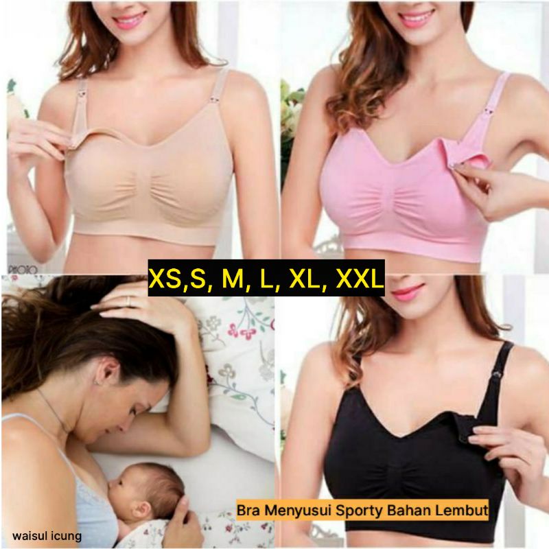 BH Bra Menyusui Rajut Nursing Bra Premium Maternity Bra Rajut Kaos Spandex Asli Size 34-42 SOREX