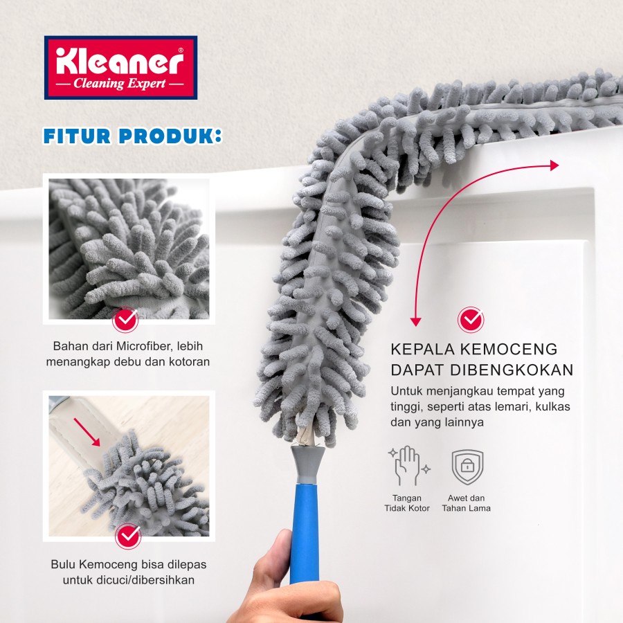 KLEANER - Kemoceng Chenille Microfiber Fleksibel | Alat Pembersih Debu