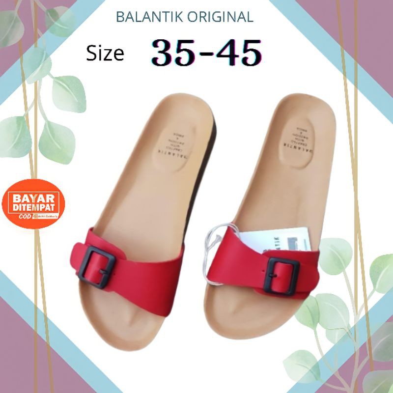 Sandal Sendal Wanita Perempuan Terbaru Slip Sandal Ukuran besar 41 42 43 44 45 Jumbo BigSize Red App