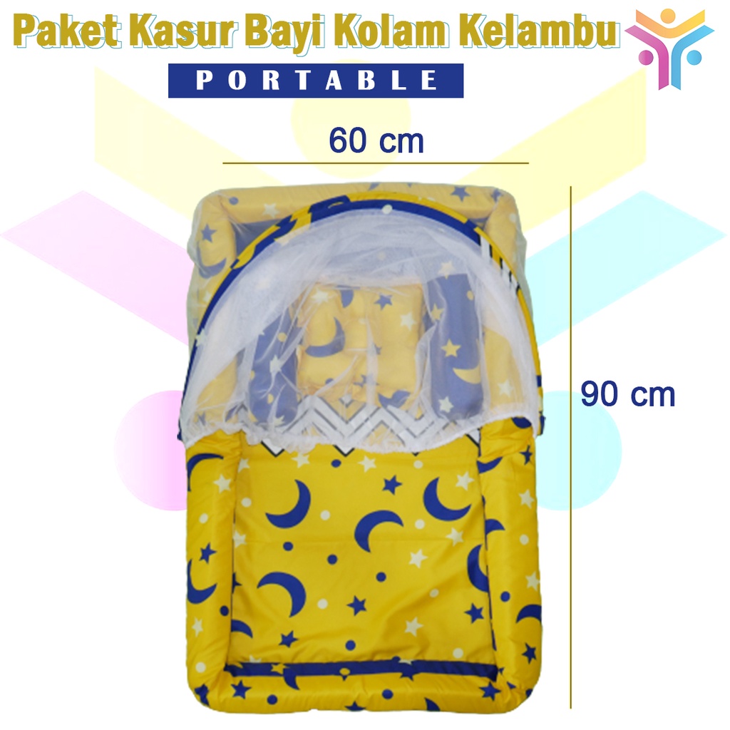 6 || Paket Kasur Bayi Kolam Kelambu Set Baru Lahir | Perlengkapan Tidur Anak