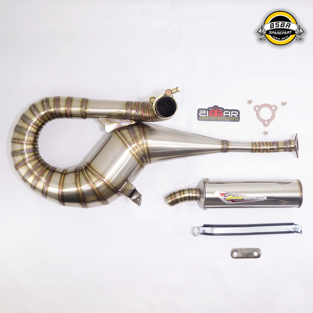 Knalpot Racing Stainles Vespa ZIEGI CUSTOM | Sparepart Vespa Jogja