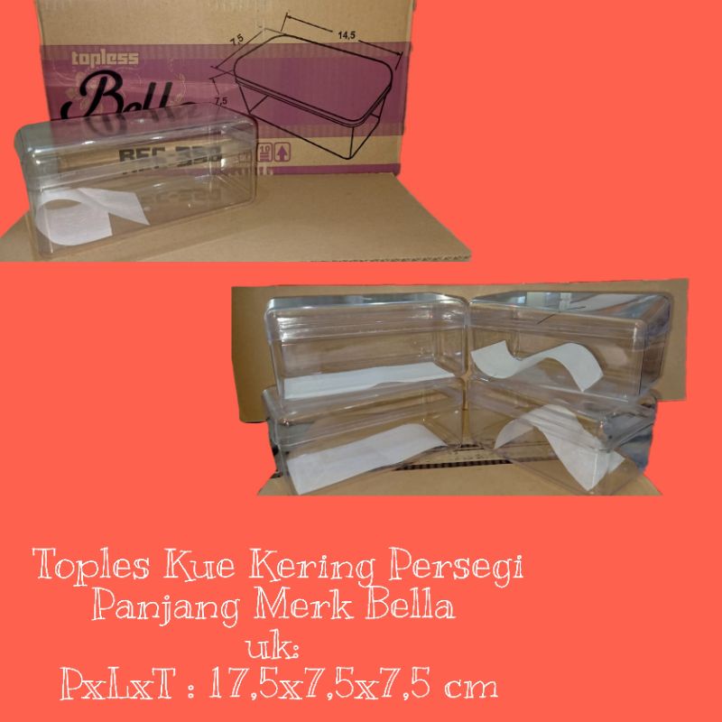 Toples Kue Kering Bella Persegi Panjang (12pcs)