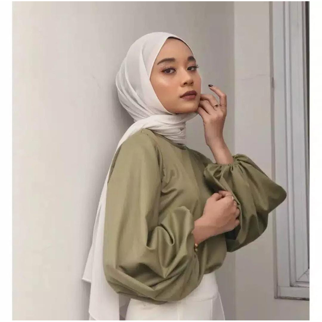 BDG_STYLE LUNA BLOUSE /ATASAN TERMURAH/TANGAN BALON TERLARIS/PAKAIAN WANITA TERBARU/BISA COD