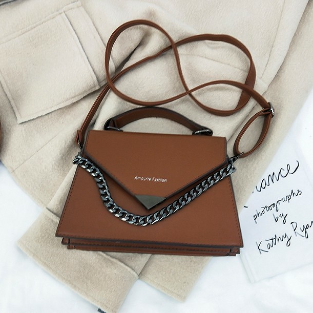 Tas wanita Top Handle TR MINIUS Runcing Rantai Slempang Korea