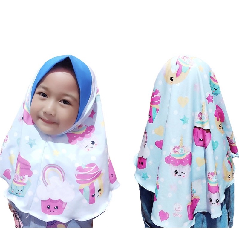 hijab instant motif cupcake unicorn