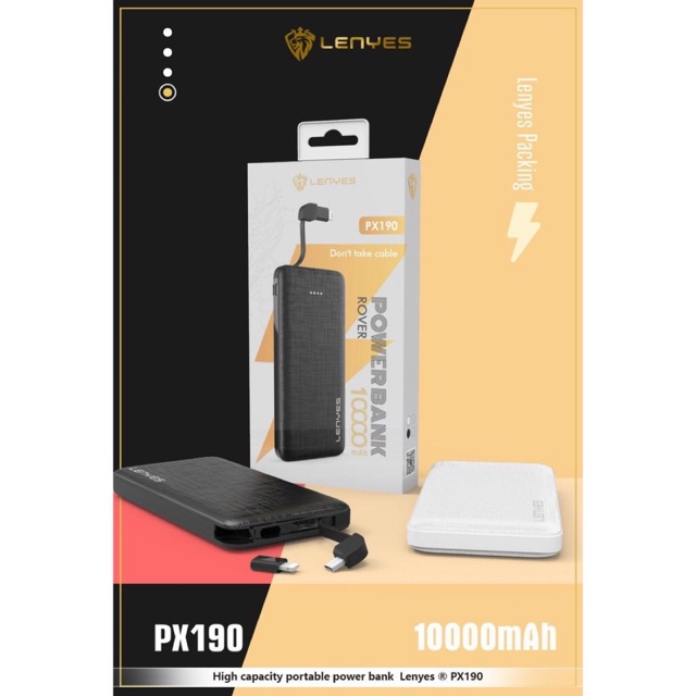 Powerbank Lenyes PX-190 10000Mah Power Bank Original PB