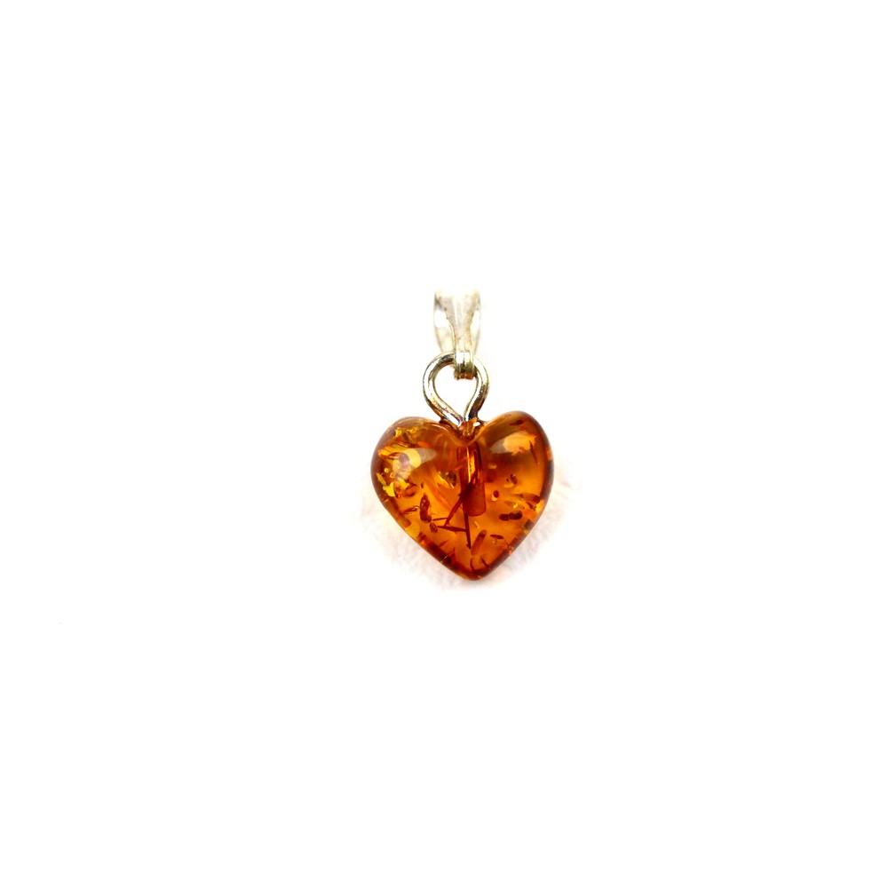 Natural Baltic amber Heart pendant JS183