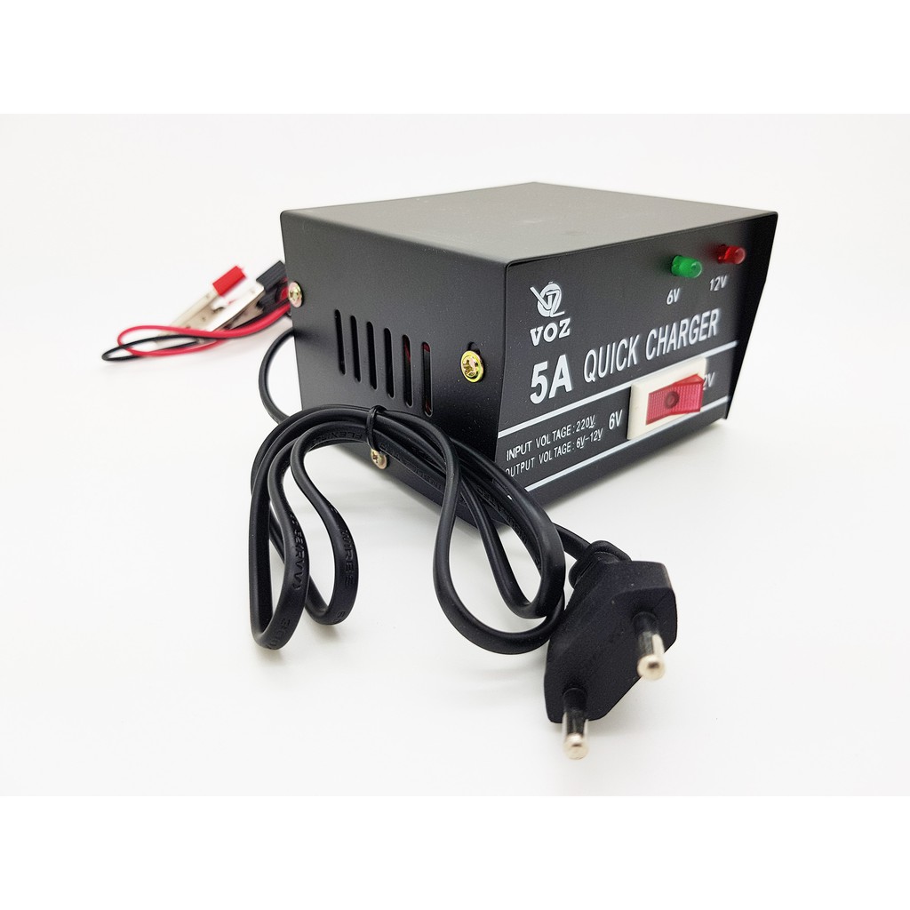 Voz Quick Charger Aki 5A cas aki 6v &amp; 12v / battery / accu