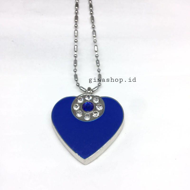 Kalung Kesehatan Terapi Asli - Quantum pendant asli - kalung kesehatan bio energi -Kalung Quantum Pendant Motif Love Permata Biru Love Biru