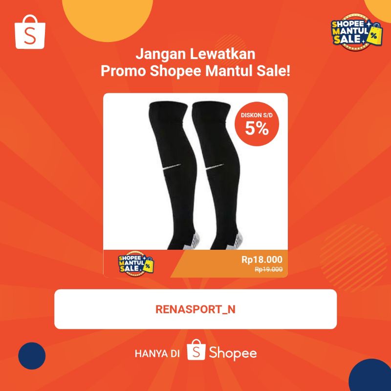 kaos kaki bola Nike Gren ori