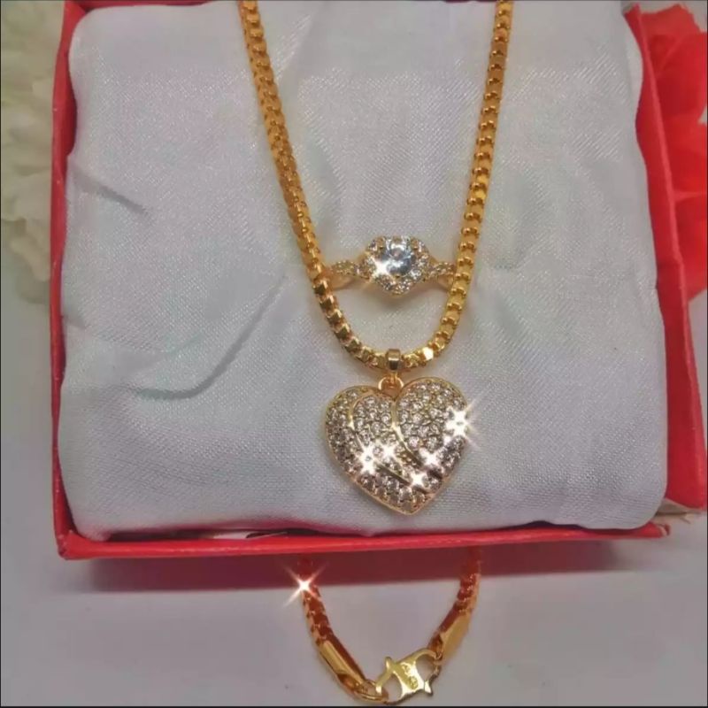 set perhiasan wanita dewasa kalung free cincin 17