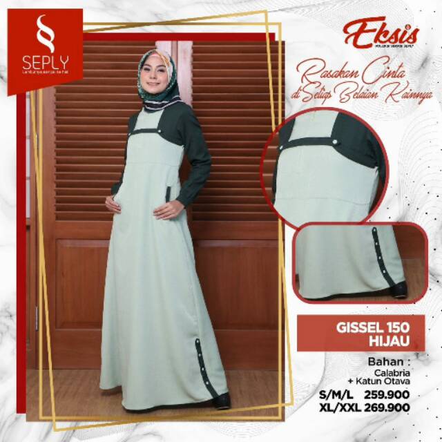 COD Gamis Gissel 150 Seply Baju Muslim Seply Gissel Original Gamis Bahan Adem Gamis Seply Termurah D