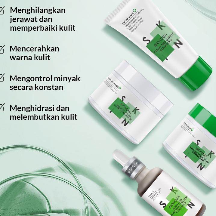 COD BIOAQUA Paket Acne obat jerawat dan bekas jerawat Totol Jerawat Set With Acne Serum/Oil Control 